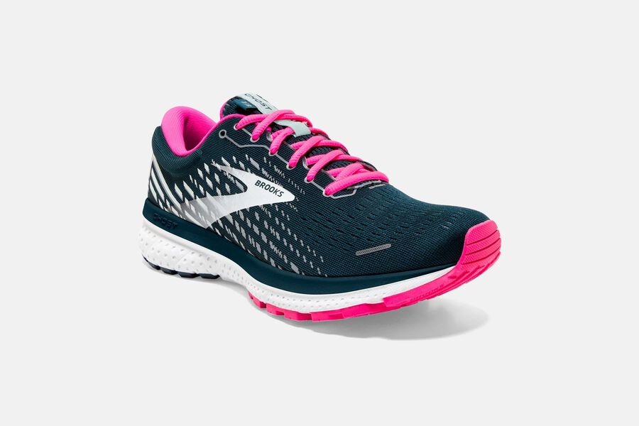 Brooks Ghost 13 Road Running Shoes Womens - Navy/Pink - PMHBG-5478